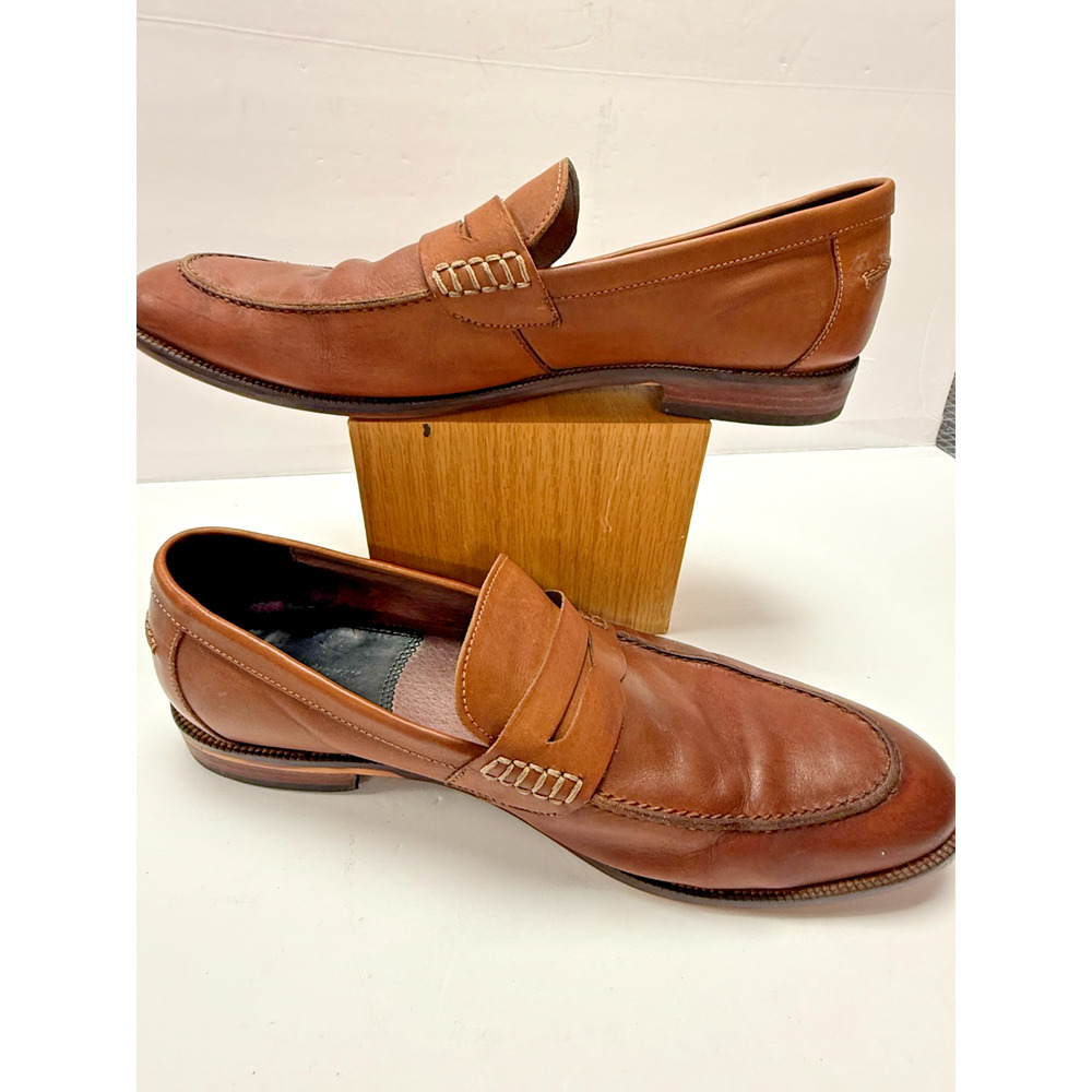 Blake McKay Brown Leather Penny Loafers Classic Dress Shoes Men’s 11